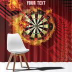 Personalised Darts New Zealand Window Curtain Silver Fern Red Color