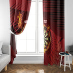 Personalised Darts New Zealand Window Curtain Silver Fern Red Color
