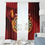 Personalised Darts New Zealand Window Curtain Silver Fern Red Color