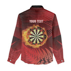 Personalised Darts New Zealand Women Casual Shirt Silver Fern Red Color