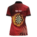 Personalised Darts New Zealand Women Polo Shirt Silver Fern Red Color