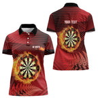 Personalised Darts New Zealand Women Polo Shirt Silver Fern Red Color