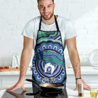 Torres Strait Islander Flag Day Personalised Apron Dhari Dugongs Sea Cows Aboriginal Art