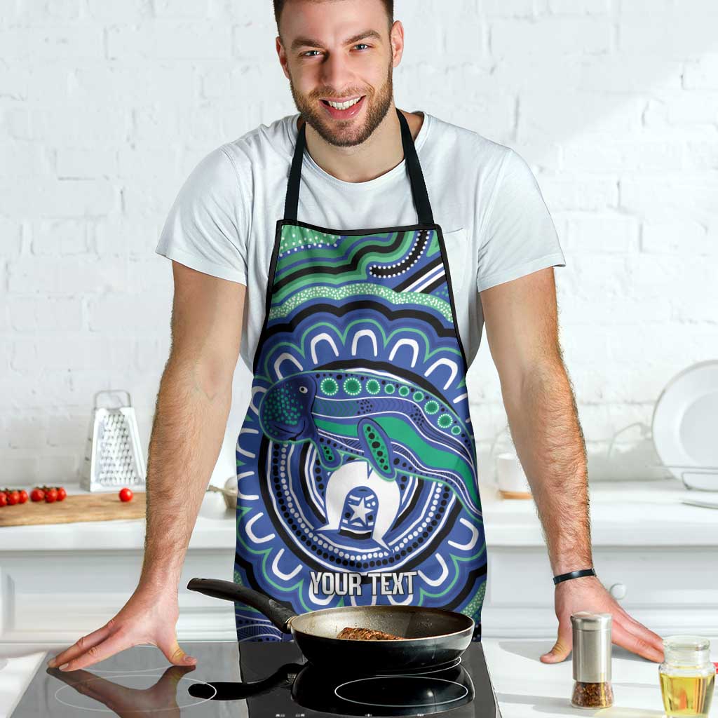 Torres Strait Islander Flag Day Personalised Apron Dhari Dugongs Sea Cows Aboriginal Art
