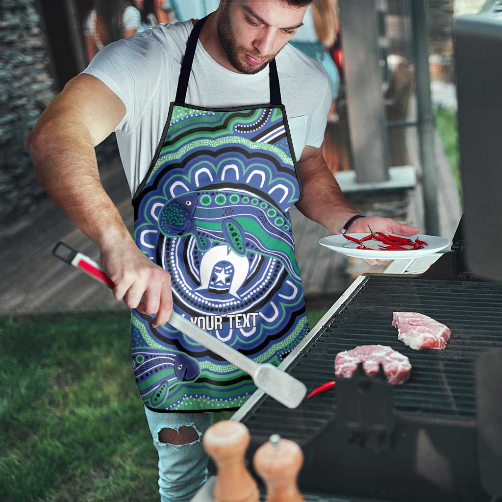 Torres Strait Islander Flag Day Personalised Apron Dhari Dugongs Sea Cows Aboriginal Art
