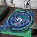Torres Strait Islander Flag Day Personalised Area Rug Dhari Dugongs Sea Cows Aboriginal Art