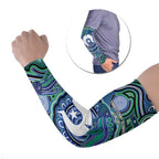 Torres Strait Islander Flag Day Personalised Arm Sleeves Dhari Dugongs Sea Cows Aboriginal Art