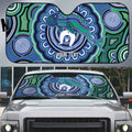 Torres Strait Islander Flag Day Personalised Auto Sun Shade Dhari Dugongs Sea Cows Aboriginal Art
