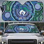 Torres Strait Islander Flag Day Personalised Auto Sun Shade Dhari Dugongs Sea Cows Aboriginal Art