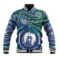 Torres Strait Islander Flag Day Personalised Baseball Jacket Dhari Dugongs Sea Cows Aboriginal Art