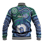 Torres Strait Islander Flag Day Personalised Baseball Jacket Dhari Dugongs Sea Cows Aboriginal Art