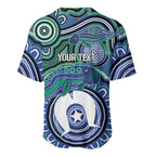 Torres Strait Islander Flag Day Personalised Baseball Jersey Dhari Dugongs Sea Cows Aboriginal Art