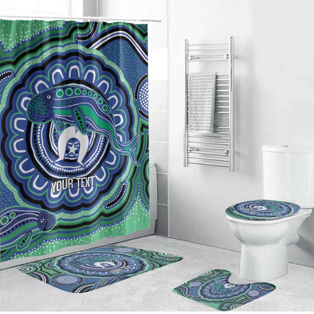 Torres Strait Islander Flag Day Personalised Bathroom Set Dhari Dugongs Sea Cows Aboriginal Art