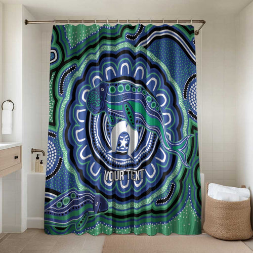 Torres Strait Islander Flag Day Personalised Bathroom Set Dhari Dugongs Sea Cows Aboriginal Art