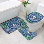 Torres Strait Islander Flag Day Personalised Bathroom Set Dhari Dugongs Sea Cows Aboriginal Art