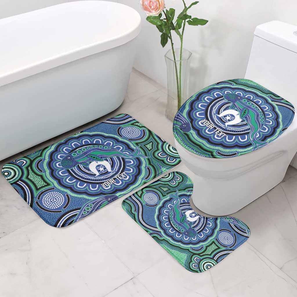 Torres Strait Islander Flag Day Personalised Bathroom Set Dhari Dugongs Sea Cows Aboriginal Art