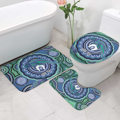 Torres Strait Islander Flag Day Personalised Bathroom Set Dhari Dugongs Sea Cows Aboriginal Art