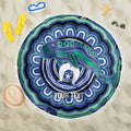 Torres Strait Islander Flag Day Personalised Beach Blanket Dhari Dugongs Sea Cows Aboriginal Art