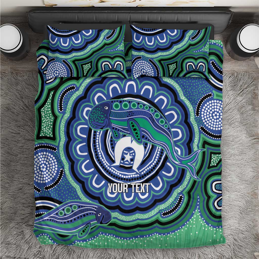 Torres Strait Islander Flag Day Personalised Bedding Set Dhari Dugongs Sea Cows Aboriginal Art