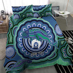 Torres Strait Islander Flag Day Personalised Bedding Set Dhari Dugongs Sea Cows Aboriginal Art
