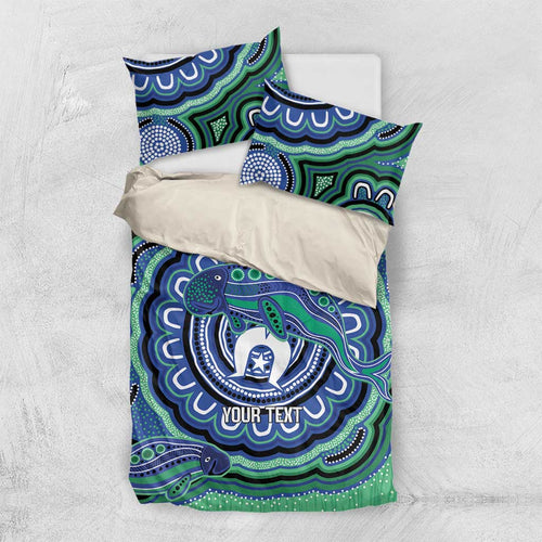 Torres Strait Islander Flag Day Personalised Bedding Set Dhari Dugongs Sea Cows Aboriginal Art