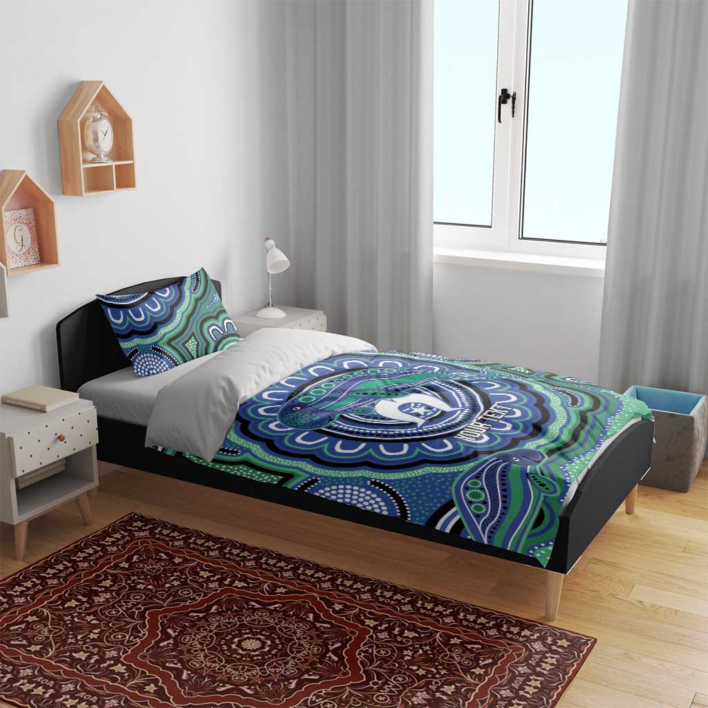 Torres Strait Islander Flag Day Personalised Bedding Set Dhari Dugongs Sea Cows Aboriginal Art
