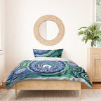 Torres Strait Islander Flag Day Personalised Bedding Set Dhari Dugongs Sea Cows Aboriginal Art