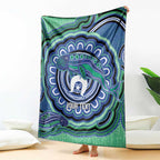 Torres Strait Islander Flag Day Personalised Blanket Dhari Dugongs Sea Cows Aboriginal Art
