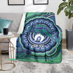Torres Strait Islander Flag Day Personalised Blanket Dhari Dugongs Sea Cows Aboriginal Art