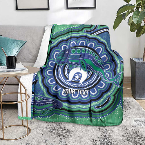 Torres Strait Islander Flag Day Personalised Blanket Dhari Dugongs Sea Cows Aboriginal Art