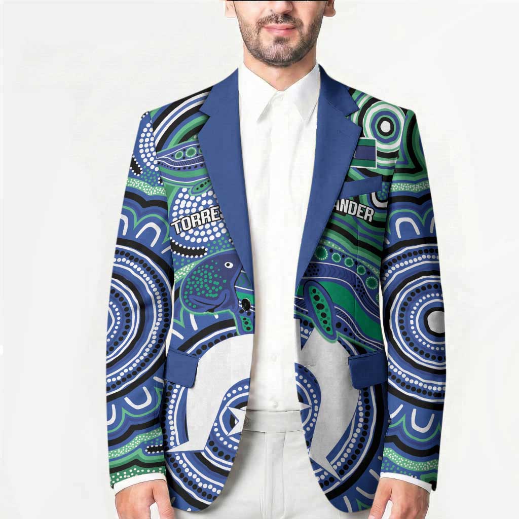 Torres Strait Islander Flag Day Personalised Blazer Dhari Dugongs Sea Cows Aboriginal Art