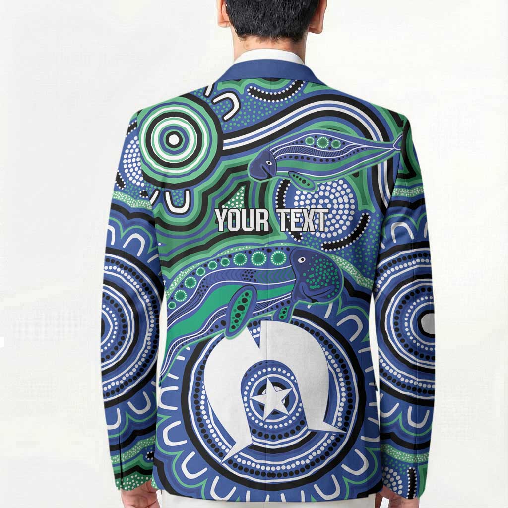 Torres Strait Islander Flag Day Personalised Blazer Dhari Dugongs Sea Cows Aboriginal Art