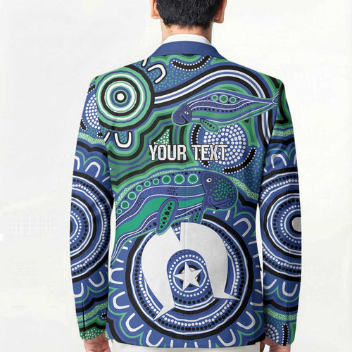 Torres Strait Islander Flag Day Personalised Blazer Dhari Dugongs Sea Cows Aboriginal Art