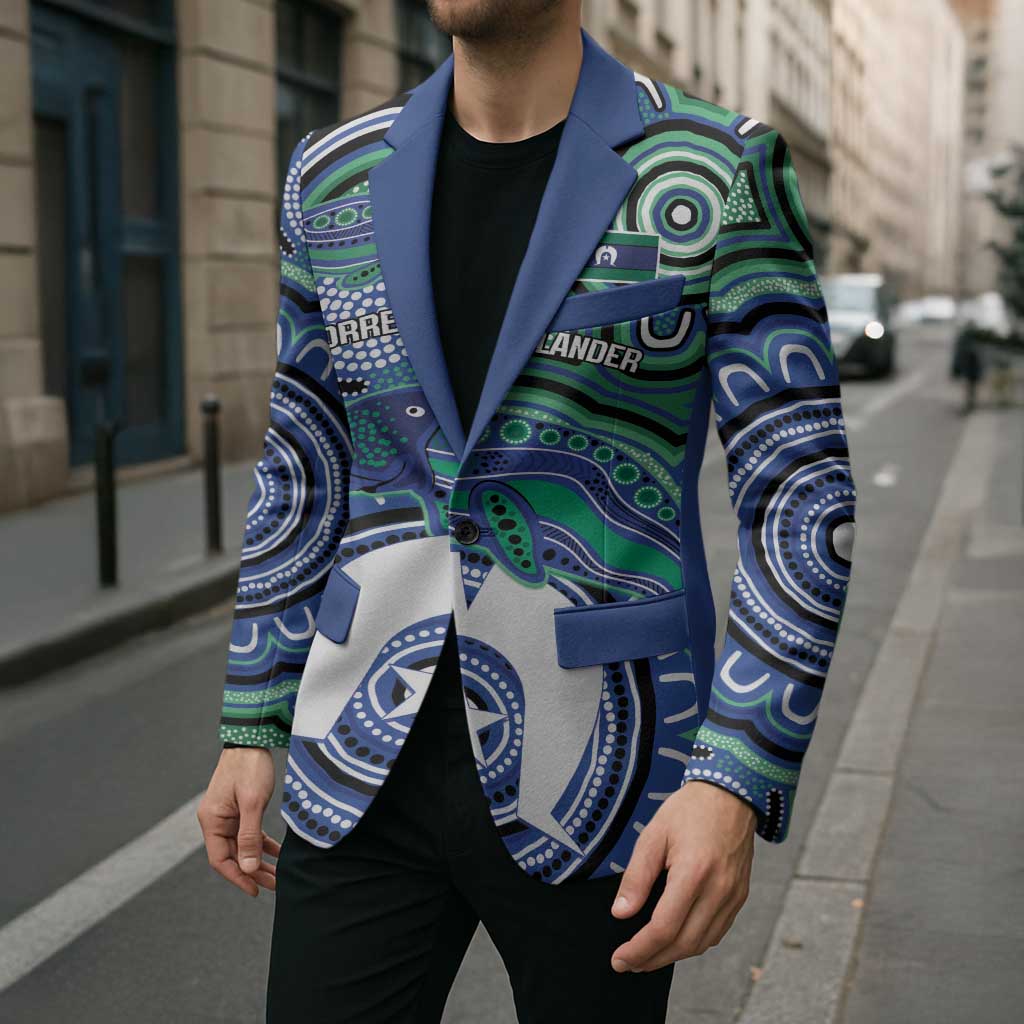 Torres Strait Islander Flag Day Personalised Blazer Dhari Dugongs Sea Cows Aboriginal Art