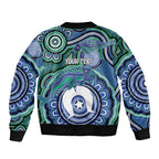Torres Strait Islander Flag Day Personalised Bomber Jacket Dhari Dugongs Sea Cows Aboriginal Art
