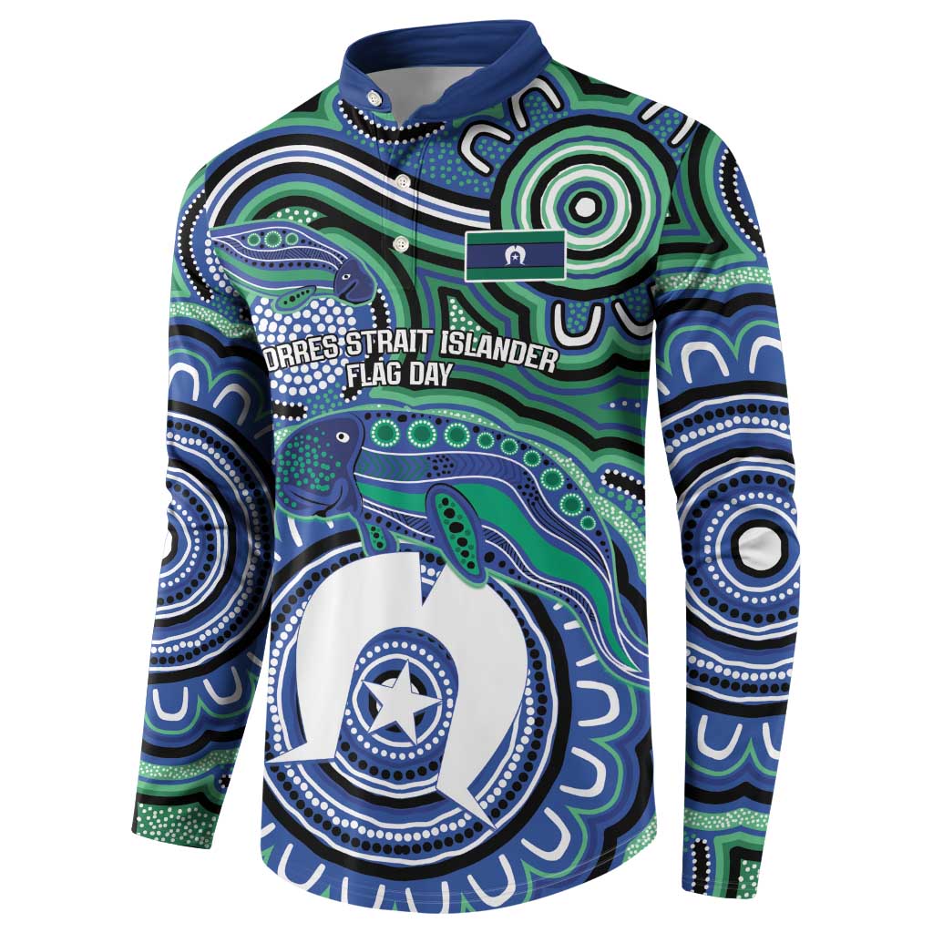 Torres Strait Islander Flag Day Personalised Button Sweatshirt Dhari Dugongs Sea Cows Aboriginal Art