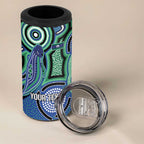 Torres Strait Islander Flag Day Personalised 4 in 1 Can Cooler Tumbler Dhari Dugongs Sea Cows Aboriginal Art