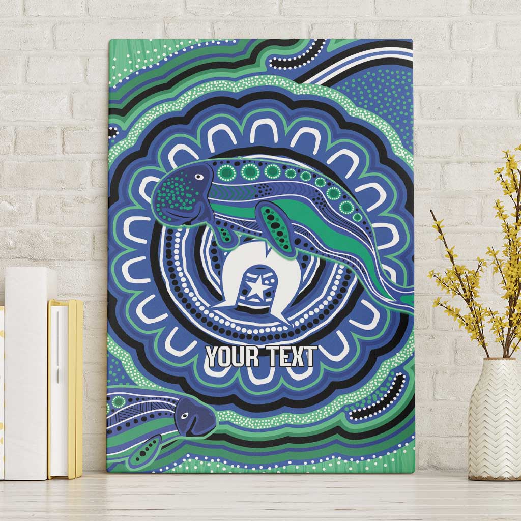 Torres Strait Islander Flag Day Personalised Canvas Wall Art Dhari Dugongs Sea Cows Aboriginal Art