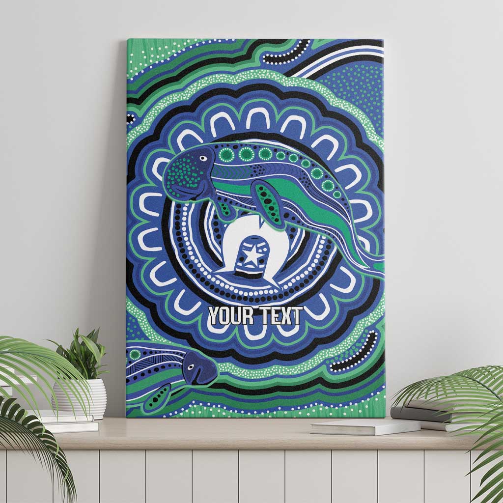 Torres Strait Islander Flag Day Personalised Canvas Wall Art Dhari Dugongs Sea Cows Aboriginal Art