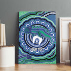 Torres Strait Islander Flag Day Personalised Canvas Wall Art Dhari Dugongs Sea Cows Aboriginal Art