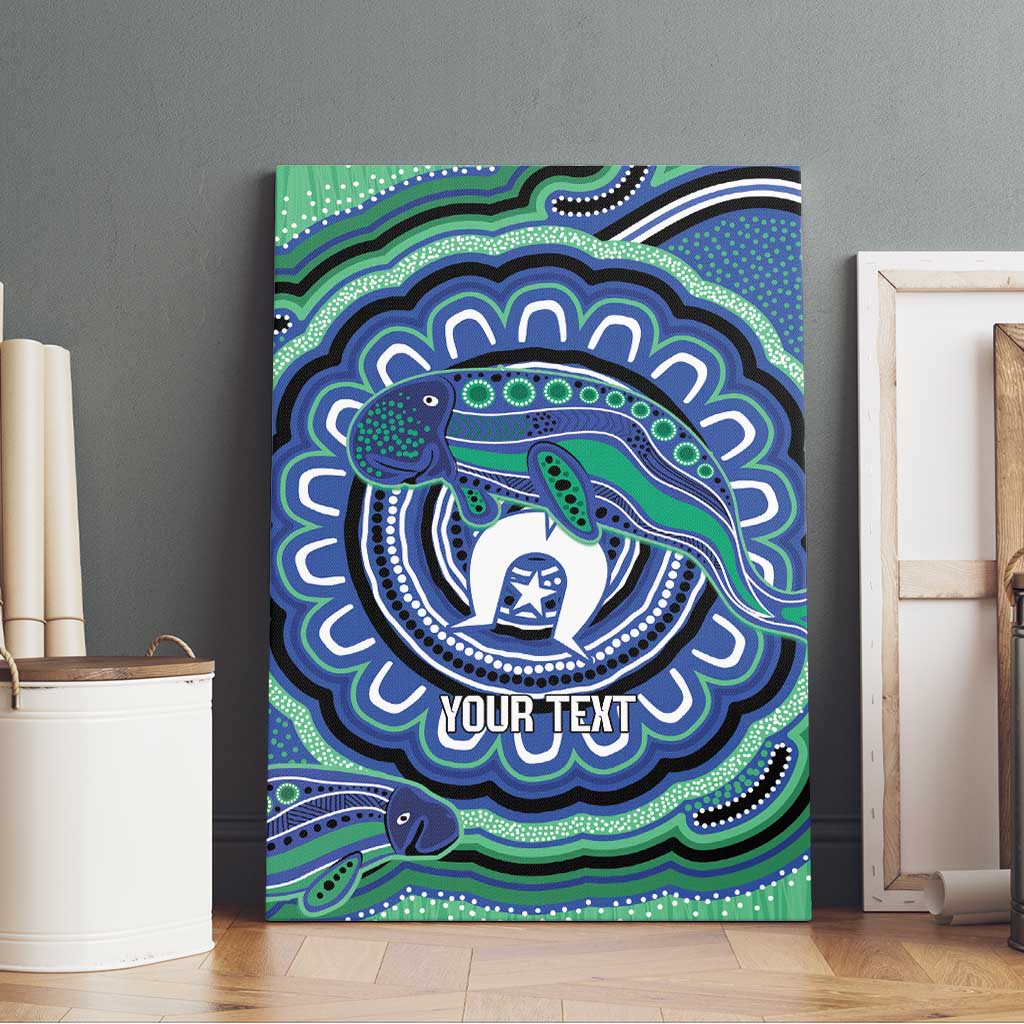 Torres Strait Islander Flag Day Personalised Canvas Wall Art Dhari Dugongs Sea Cows Aboriginal Art