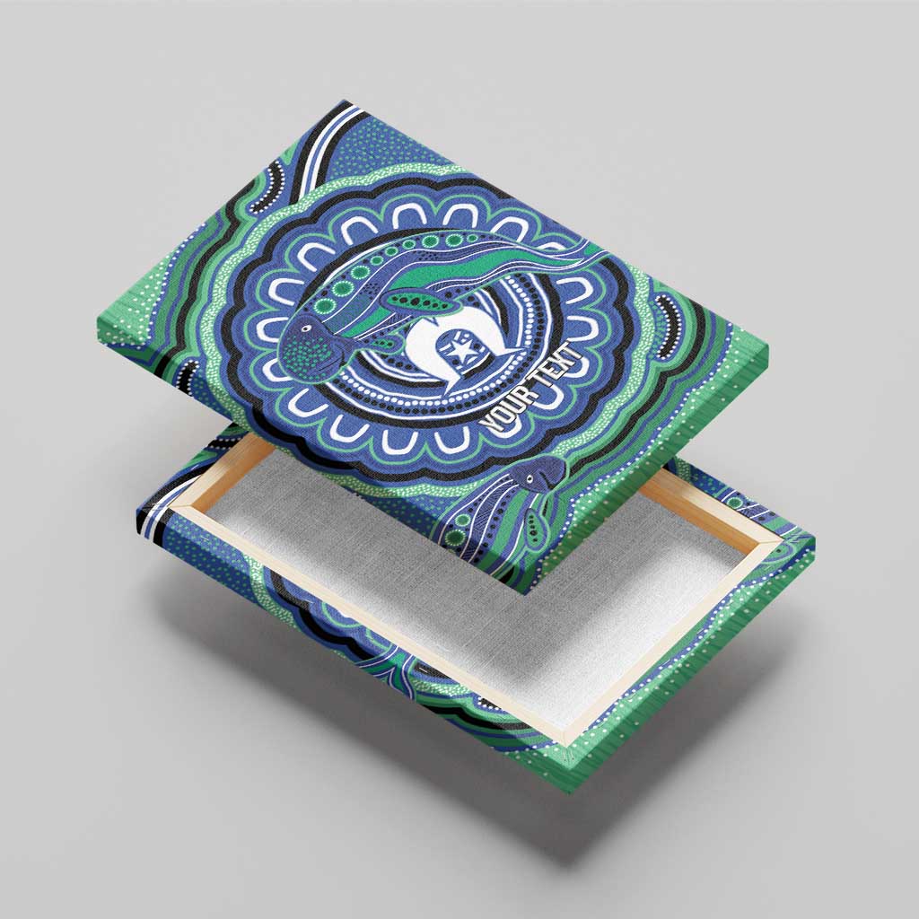 Torres Strait Islander Flag Day Personalised Canvas Wall Art Dhari Dugongs Sea Cows Aboriginal Art