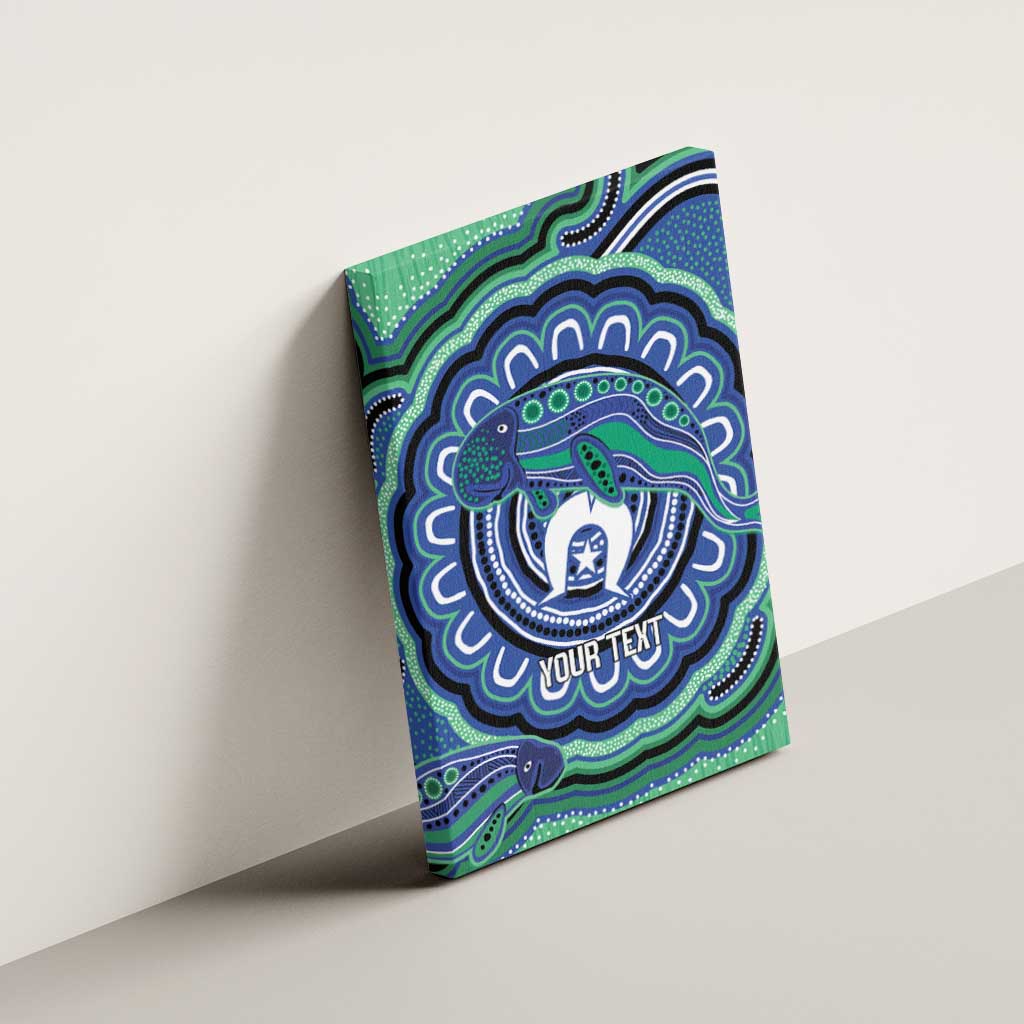 Torres Strait Islander Flag Day Personalised Canvas Wall Art Dhari Dugongs Sea Cows Aboriginal Art
