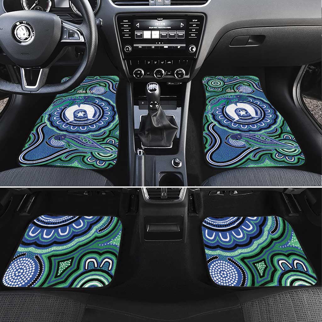 Torres Strait Islander Flag Day Personalised Car Mats Dhari Dugongs Sea Cows Aboriginal Art