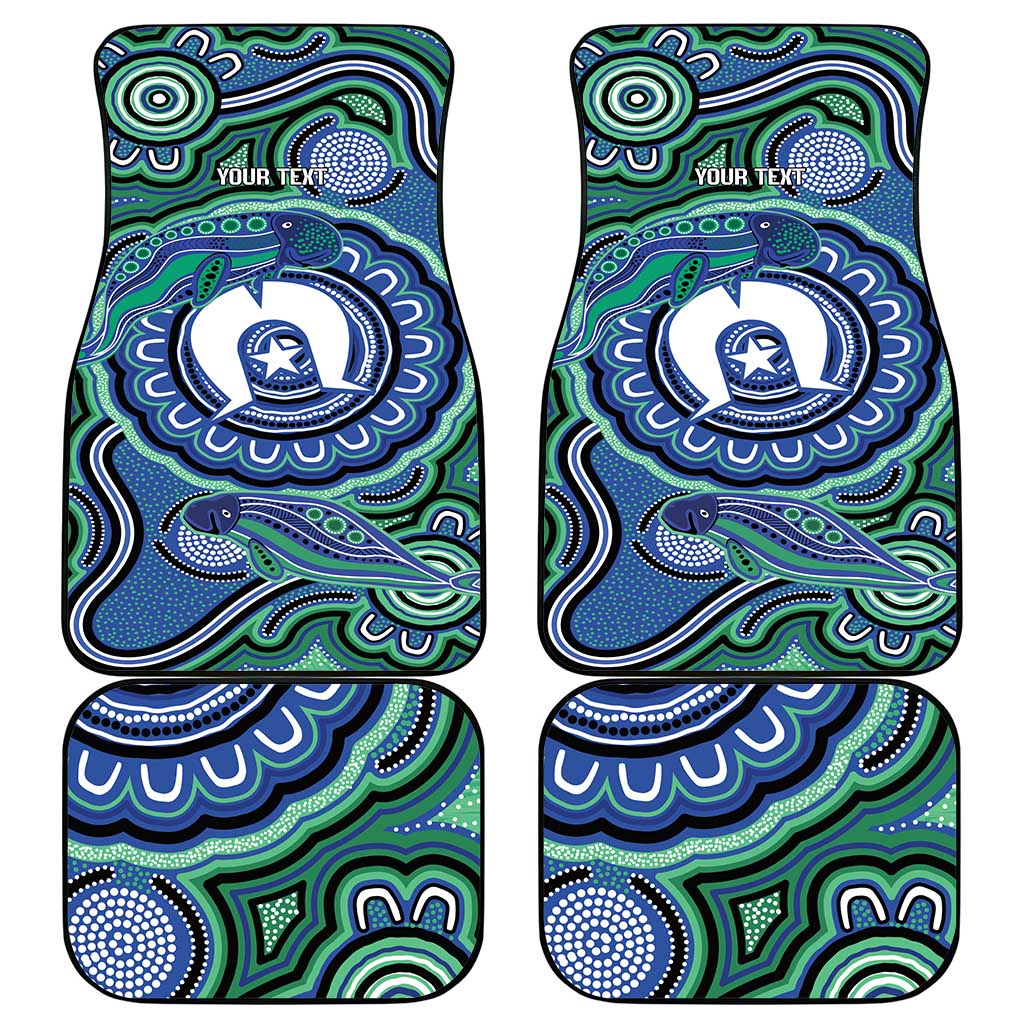 Torres Strait Islander Flag Day Personalised Car Mats Dhari Dugongs Sea Cows Aboriginal Art