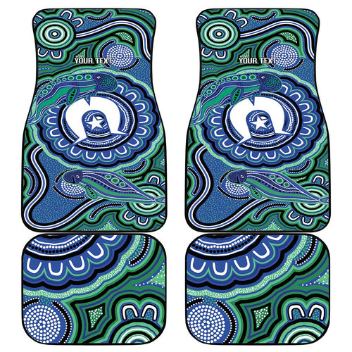 Torres Strait Islander Flag Day Personalised Car Mats Dhari Dugongs Sea Cows Aboriginal Art