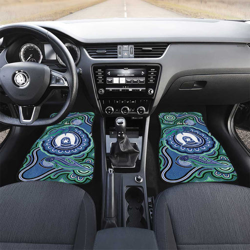 Torres Strait Islander Flag Day Personalised Car Mats Dhari Dugongs Sea Cows Aboriginal Art
