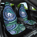 Torres Strait Islander Flag Day Personalised Car Seat Cover Dhari Dugongs Sea Cows Aboriginal Art