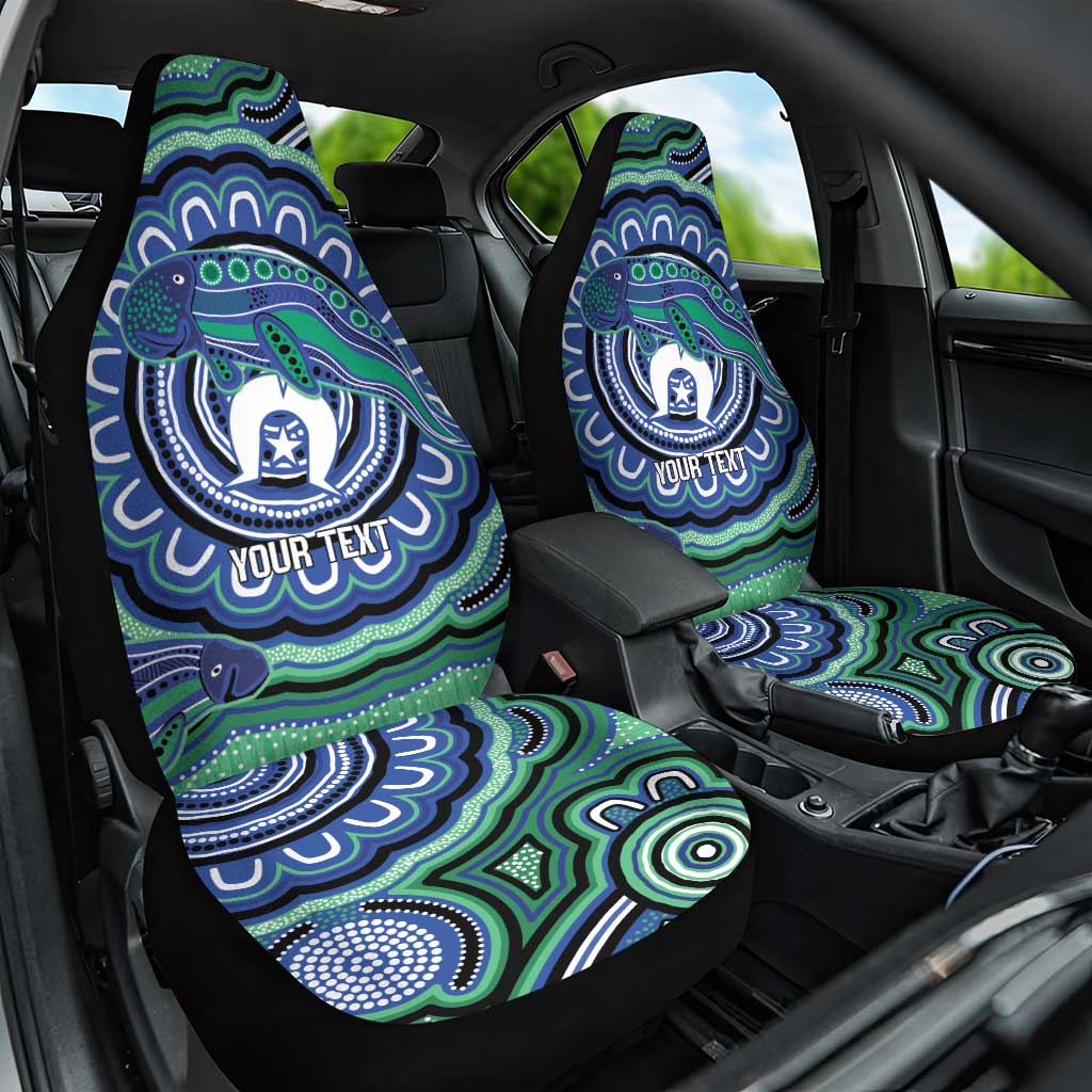 Torres Strait Islander Flag Day Personalised Car Seat Cover Dhari Dugongs Sea Cows Aboriginal Art