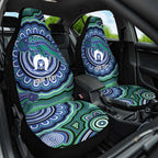 Torres Strait Islander Flag Day Personalised Car Seat Cover Dhari Dugongs Sea Cows Aboriginal Art